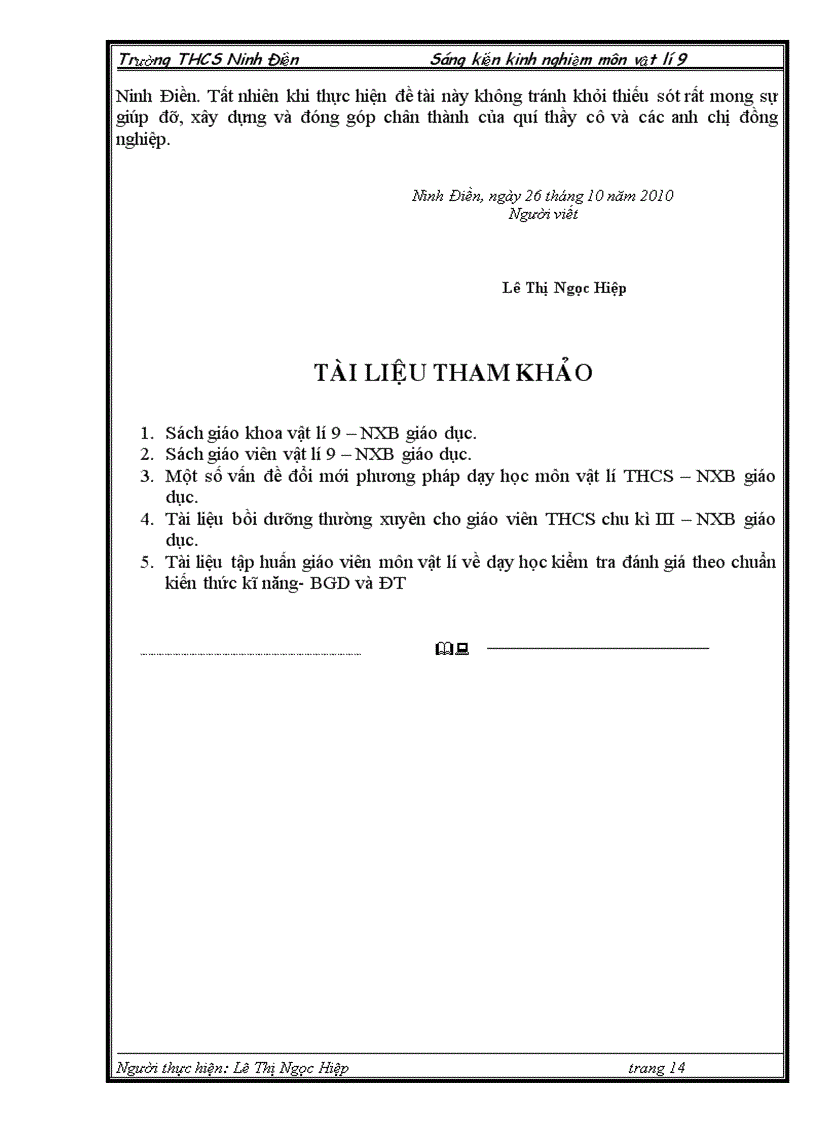 image for page Rèn kĩ năng thực hành thí nghiệm phần điện học cho học sinh thông qua dạy học vật lí 9 trường thcs ninh điền