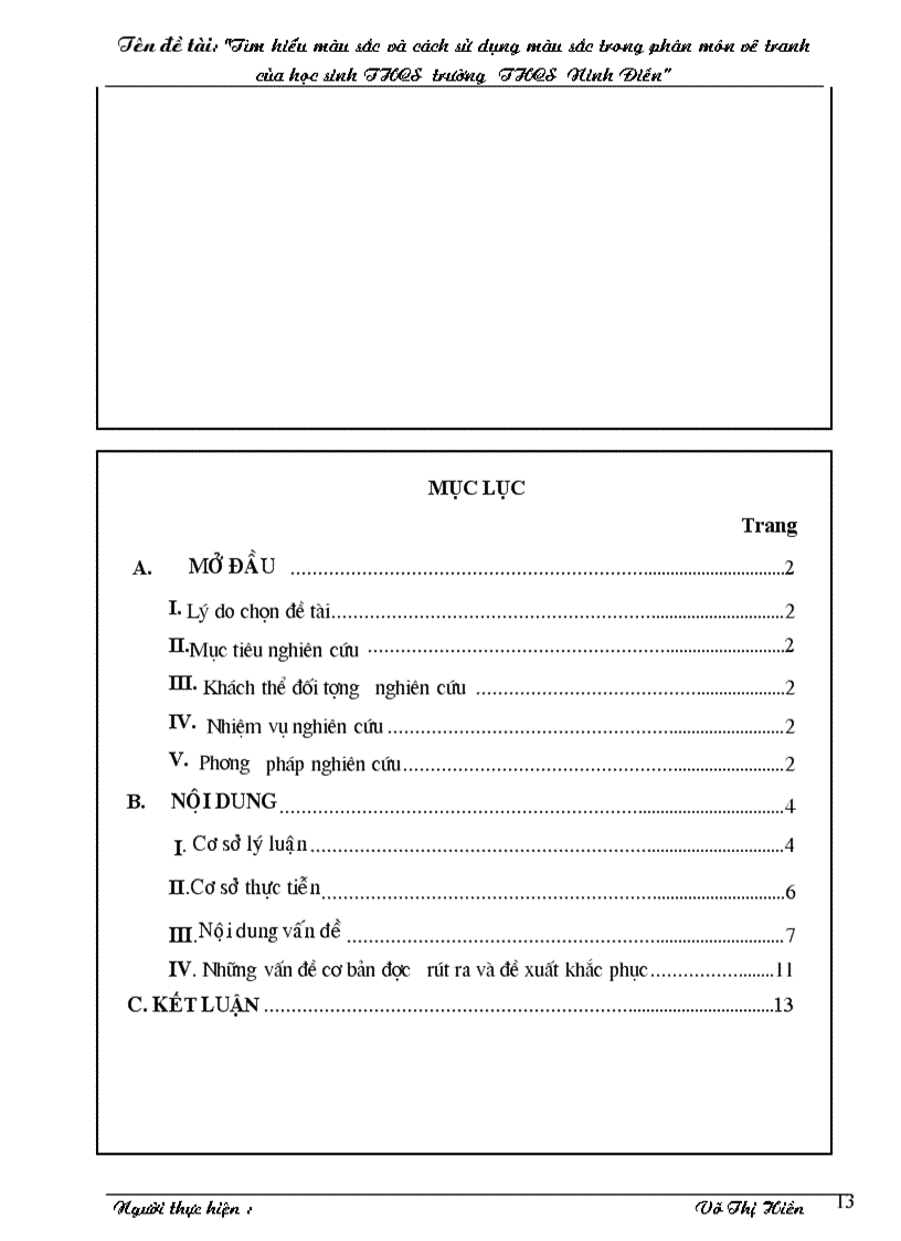 image for page Tìm hiểu màu sắc và cách sử dụng màu sắc trong phân môn vẽ tranh của học sinh THCS