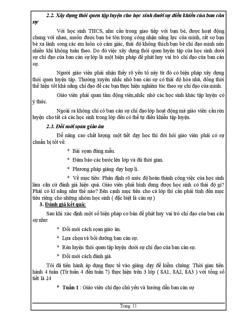 image for page Phát huy vai trò chủ đạo của ban cán sự lớp trong tiết học thể dục ở trường thcs ninh điền