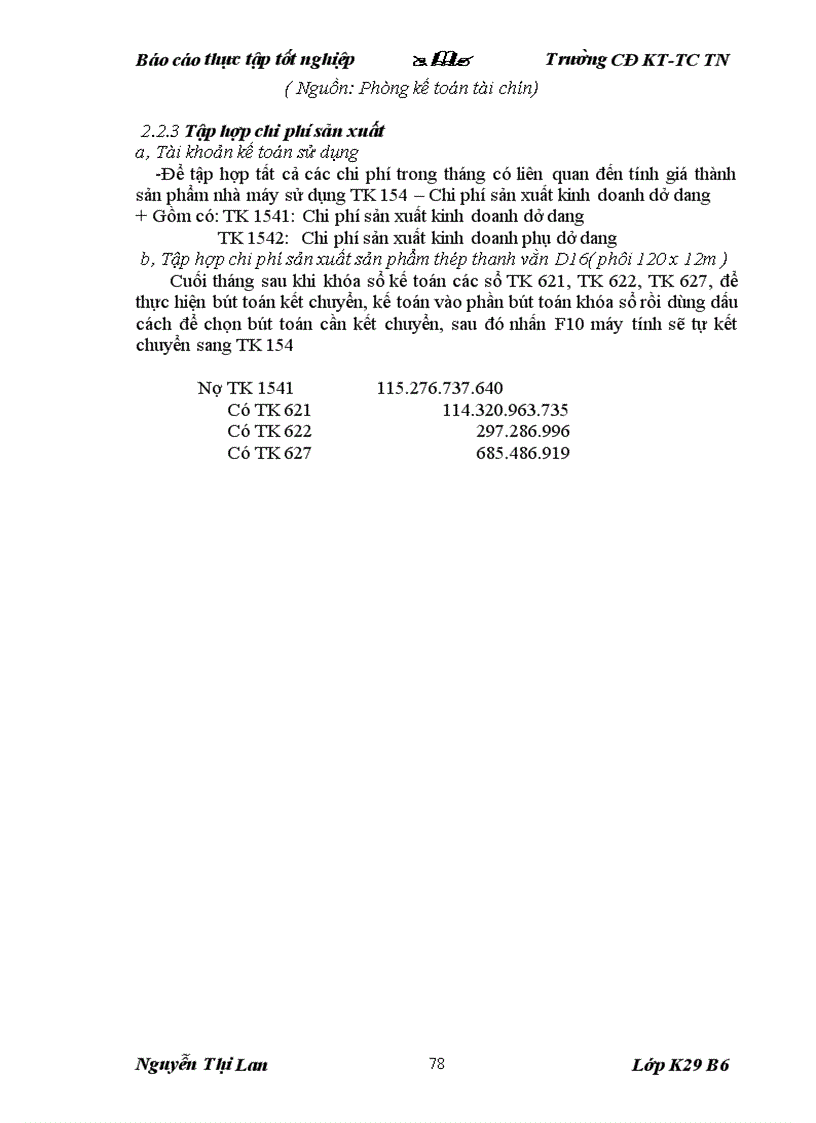 image for page Một số kiến nghị nhằm hoàn thiện công tác kế toán tập hợp chi phí sản xuất và tính giá thành sản phẩm tại nhà máy cán thép Thái Nguyên
