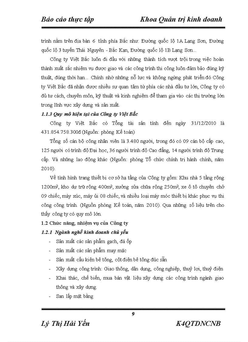 image for page Báo cáo thực tập tại Công ty Việt Bắc Bộ Quốc Phòng