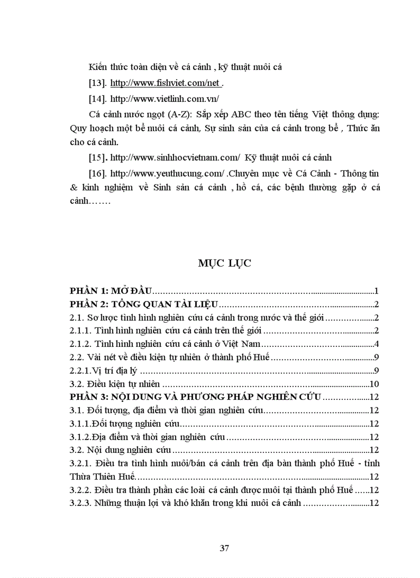 image for page Điều tra tình hình nuôi và chơi cá cảnh trên địa bàn Thành phố Huế
