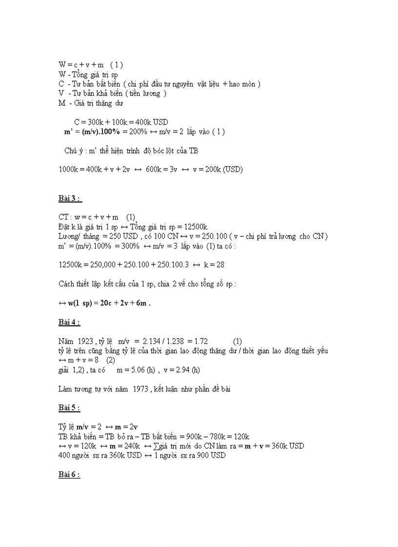 image for page Công thức tính hướng dẫn giải một số bài tập Kinh Tế Chính Trị