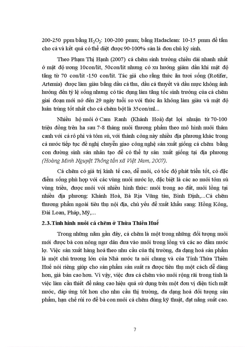 image for page Nghiên cứu ảnh hưởng của mật độ lên tốc độ sinh trưởng và tỉ lệ sống của cá chẽm Lates calcarifer Bloch 1790 tại Thuận An Phú Vang tỉnh Thừa Thiên Huế