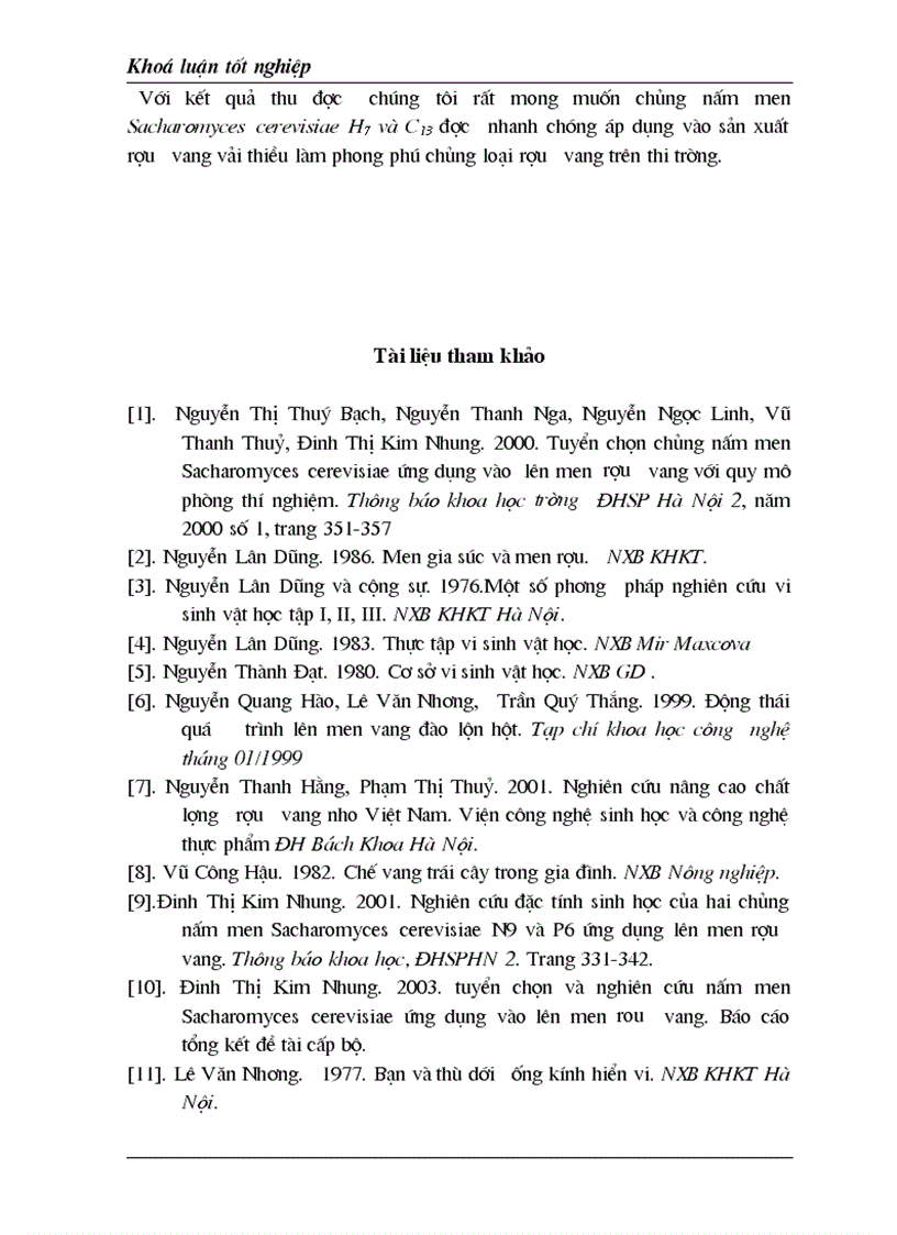 image for page Luận văn tốt nghiệp nghiên cứu ảnh hưởng nồng độ đường đến sự sinh trưởng và phát tricuaruar nấm men Sacharomyces cerevisiae