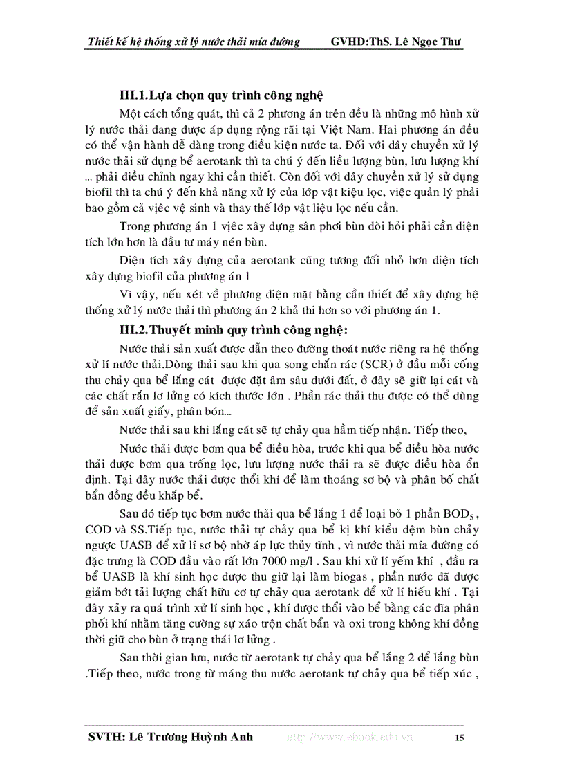 image for page Thiết kế hệ thống xử lý nước thải mía đường