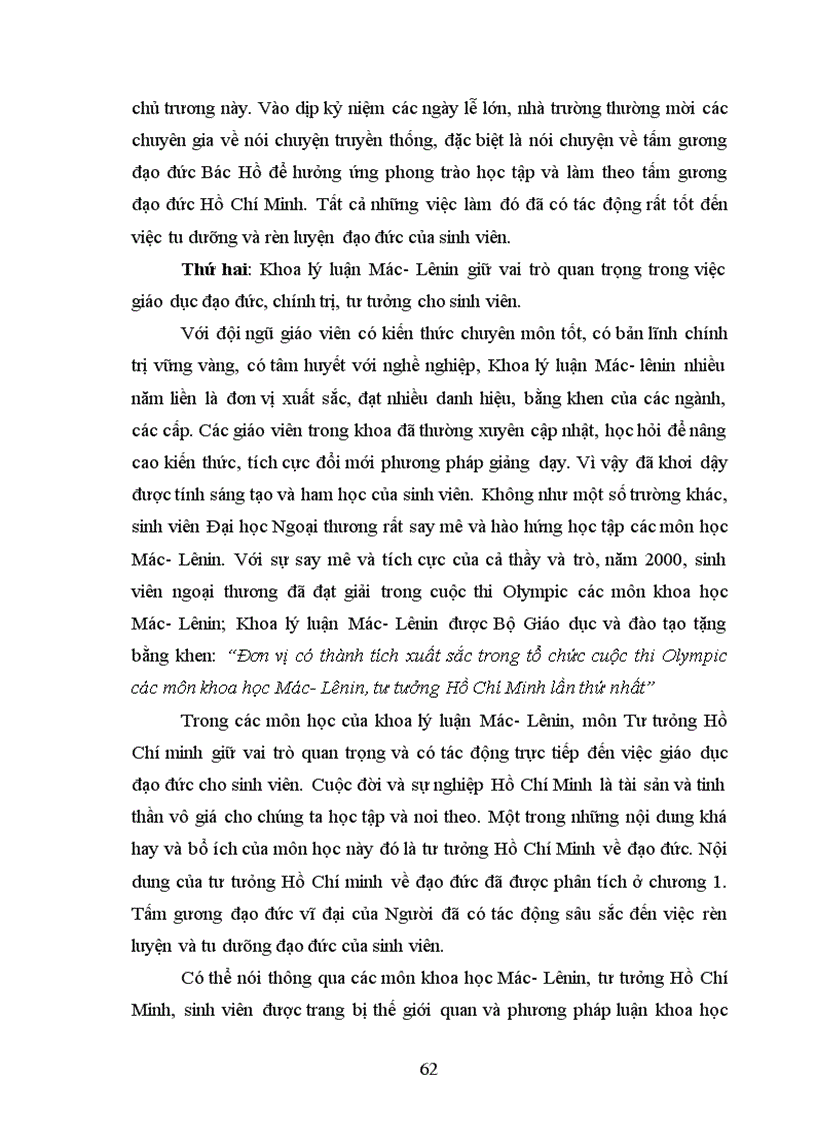 image for page Giáo dục đạo đức cho thế hệ trẻ theo tư tưởng Hồ Chí Minh Liên hệ với thực tiễn tại trường Đại học Ngoại thương