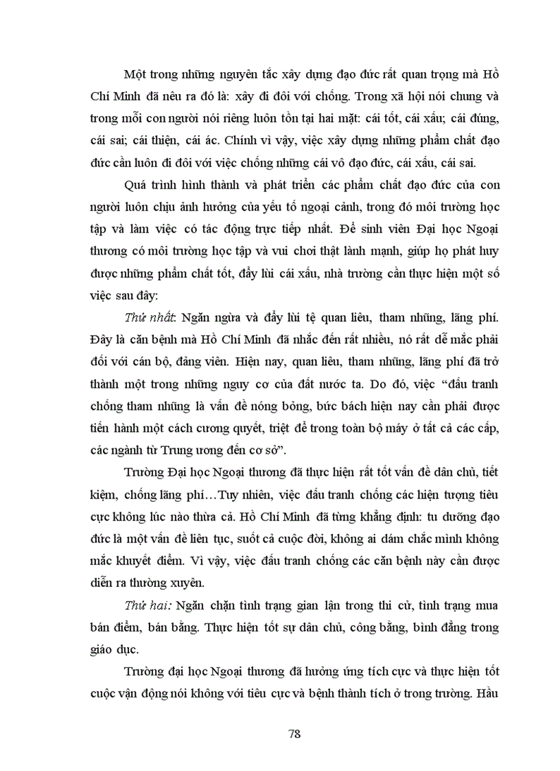 image for page Giáo dục đạo đức cho thế hệ trẻ theo tư tưởng Hồ Chí Minh Liên hệ với thực tiễn tại trường Đại học Ngoại thương