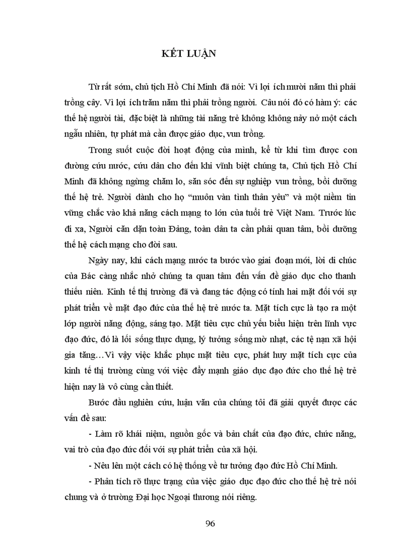 image for page Giáo dục đạo đức cho thế hệ trẻ theo tư tưởng Hồ Chí Minh Liên hệ với thực tiễn tại trường Đại học Ngoại thương