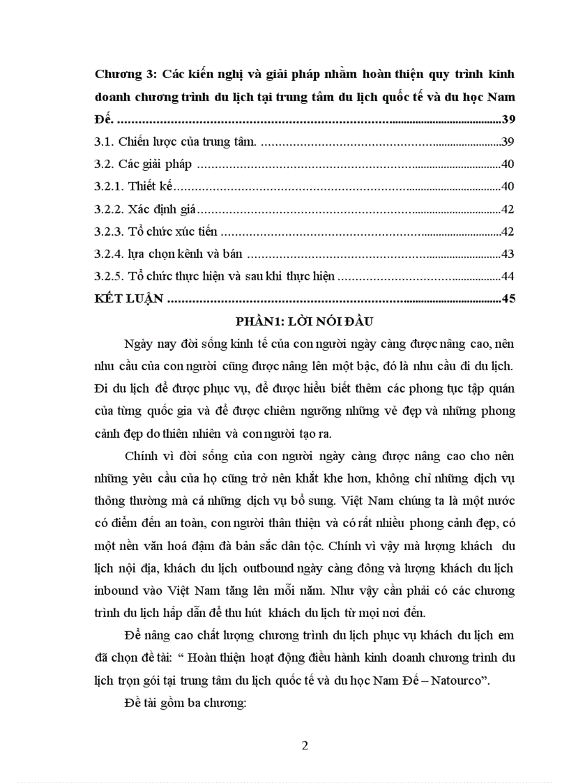 image for page Hoàn thiện hoạt động điều hành kinh doanh chương trình du lịch trọn gói tại trung tâm du lịch quốc tế và du học Nam Đế Natourco