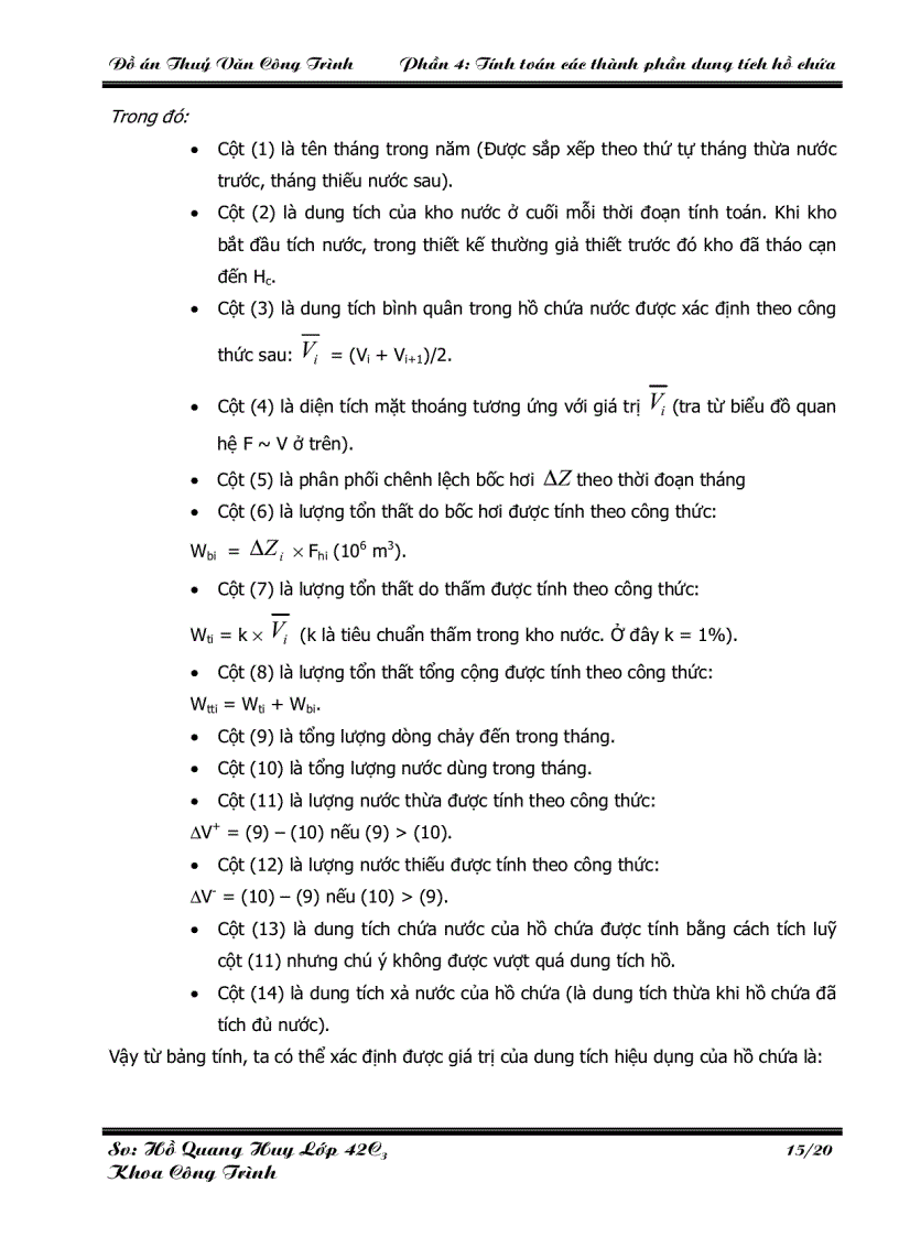 image for page Thủy văn công trình Tính toán thủy văn thiết kế hồ chứa