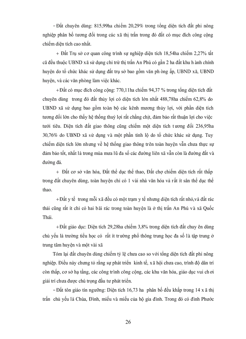 image for page Hiện trạng sử dụng đất và đánh giá tình hình biến động đất đai trên địa bàn huyện an Phú tỉnh An Giang trong Giai đoạn 2000 2005