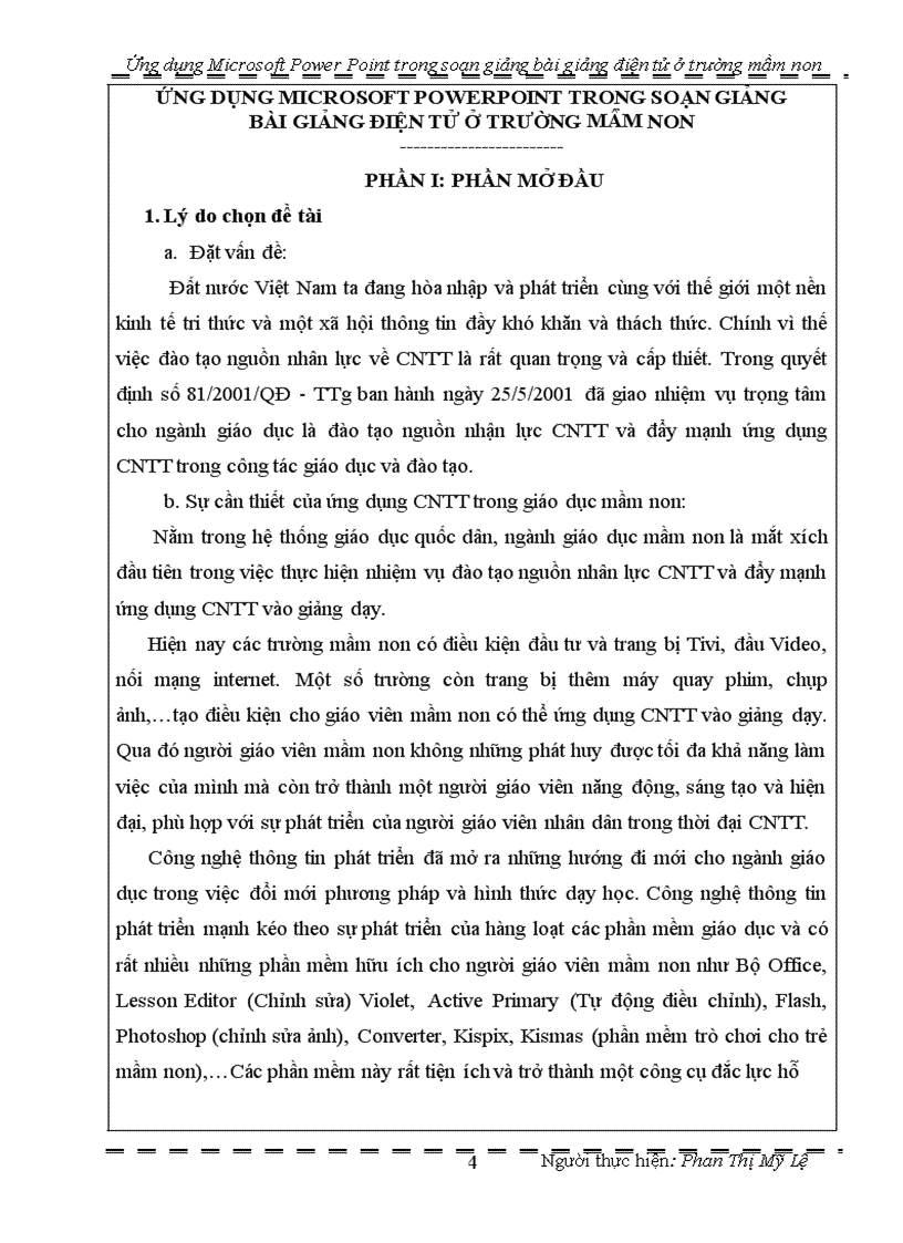 image for page SKKN ứng dụng Microsoft Power Point trong soạn giảng bài giảng điện tử ở trường Mầm Non