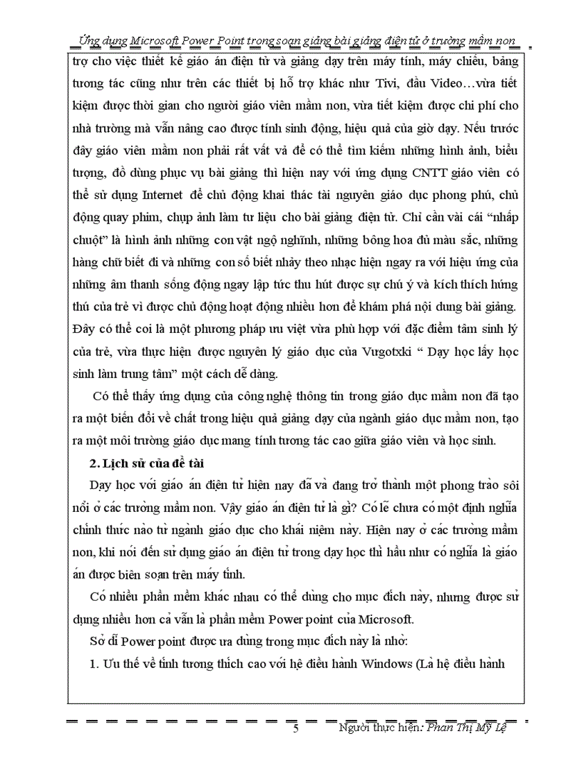 image for page SKKN ứng dụng Microsoft Power Point trong soạn giảng bài giảng điện tử ở trường Mầm Non