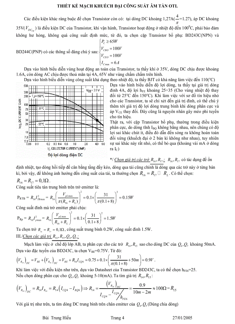 image for page Mạch khuếch đại công suất âm tần OTL 60W của DHBK tp HCM