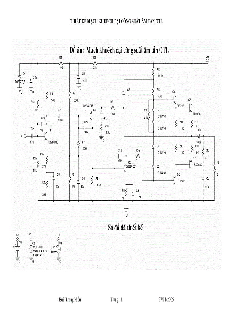 image for page Mạch khuếch đại công suất âm tần OTL 60W của DHBK tp HCM