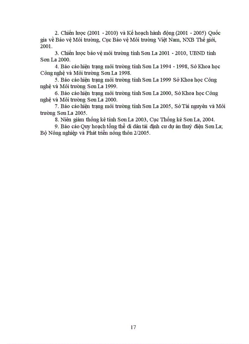 image for page Dự án xây dựng chương trình nghị sự 21 tỉnh Sơn La Bảo vệ môi trường khu tái định cư thuỷ điện Sơn La