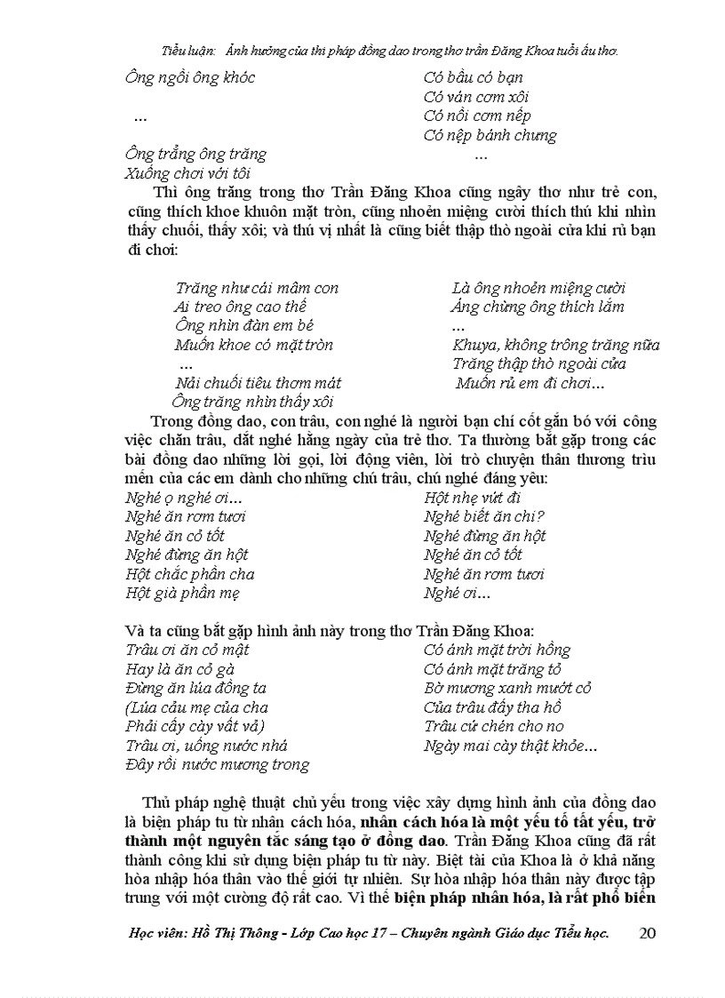 image for page Ảnh hưởng của các yếu tố thi pháp đồng dao đối với thơ trần đăng khoa tuổi ấu thơ