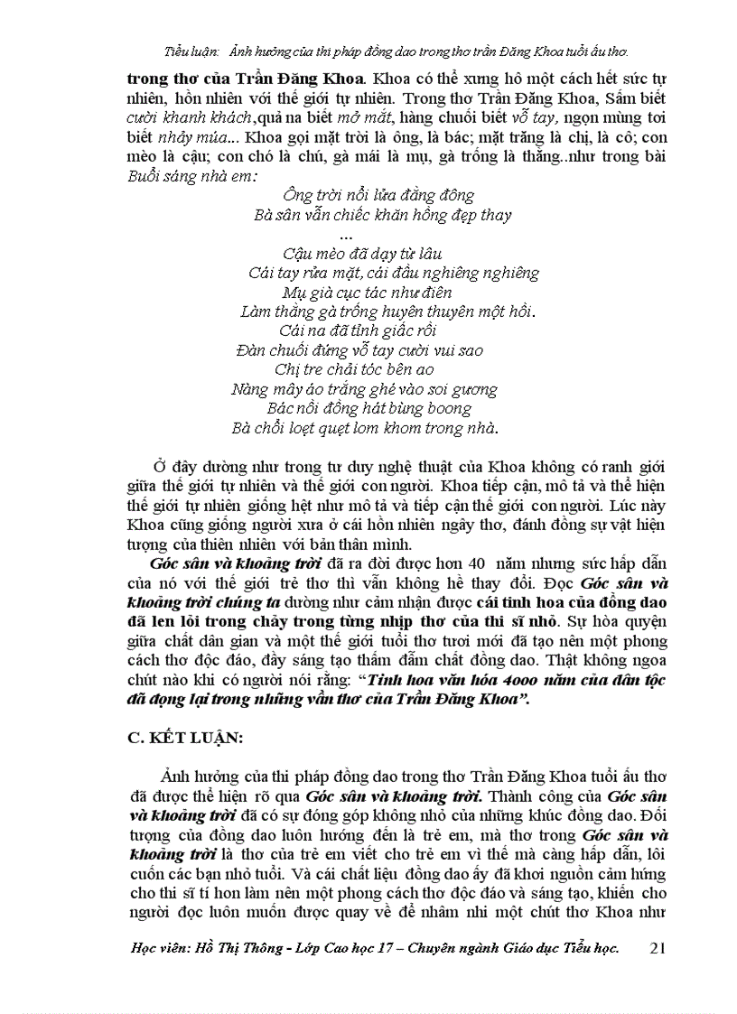 image for page Ảnh hưởng của các yếu tố thi pháp đồng dao đối với thơ trần đăng khoa tuổi ấu thơ