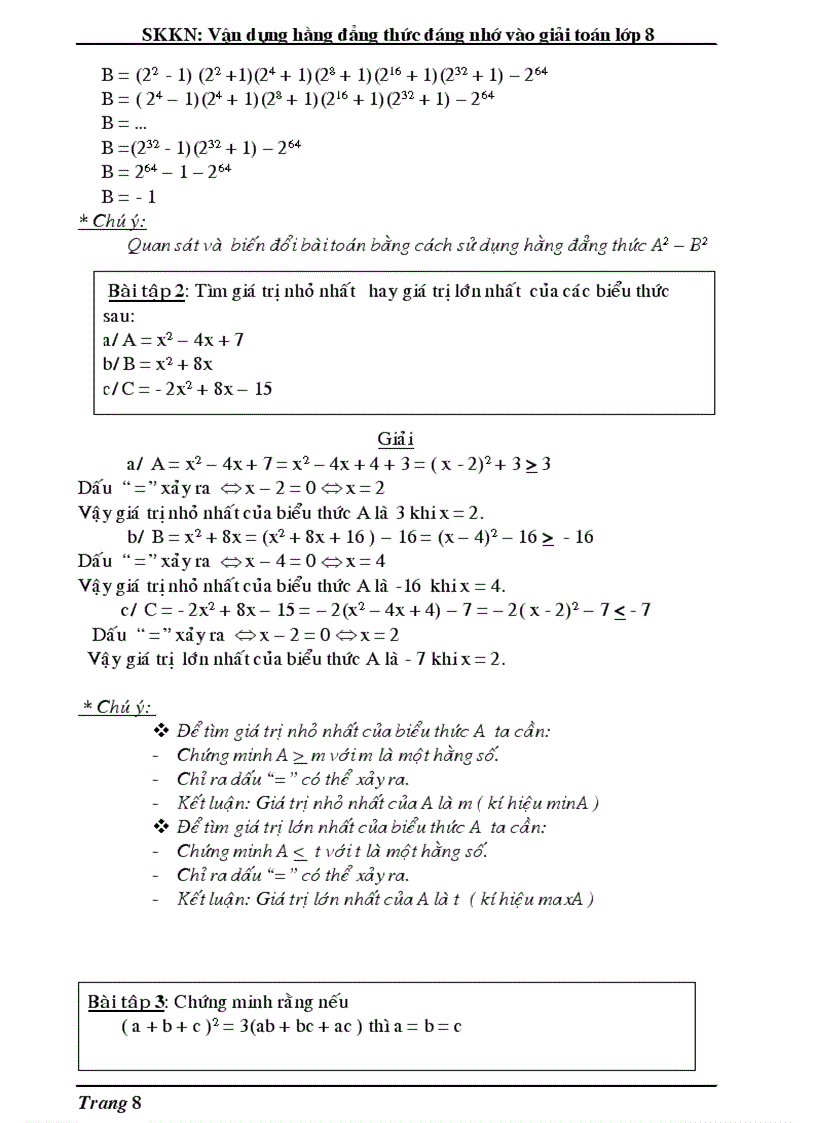 image for page Vận dụng hằng đẳng thức đáng nhớ vào giải toán lớp 8