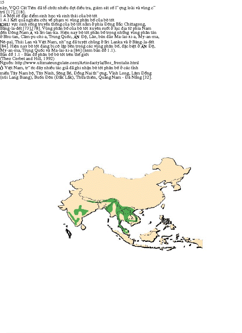 image for page LUẬN ÁN TIẾN SỸ Nghiên cứu đặc điểm phân bố theo sinh cảnh và mối quan hệ sinh thái của quần thể bò tót ở vườn quốc gia Cát Tiên