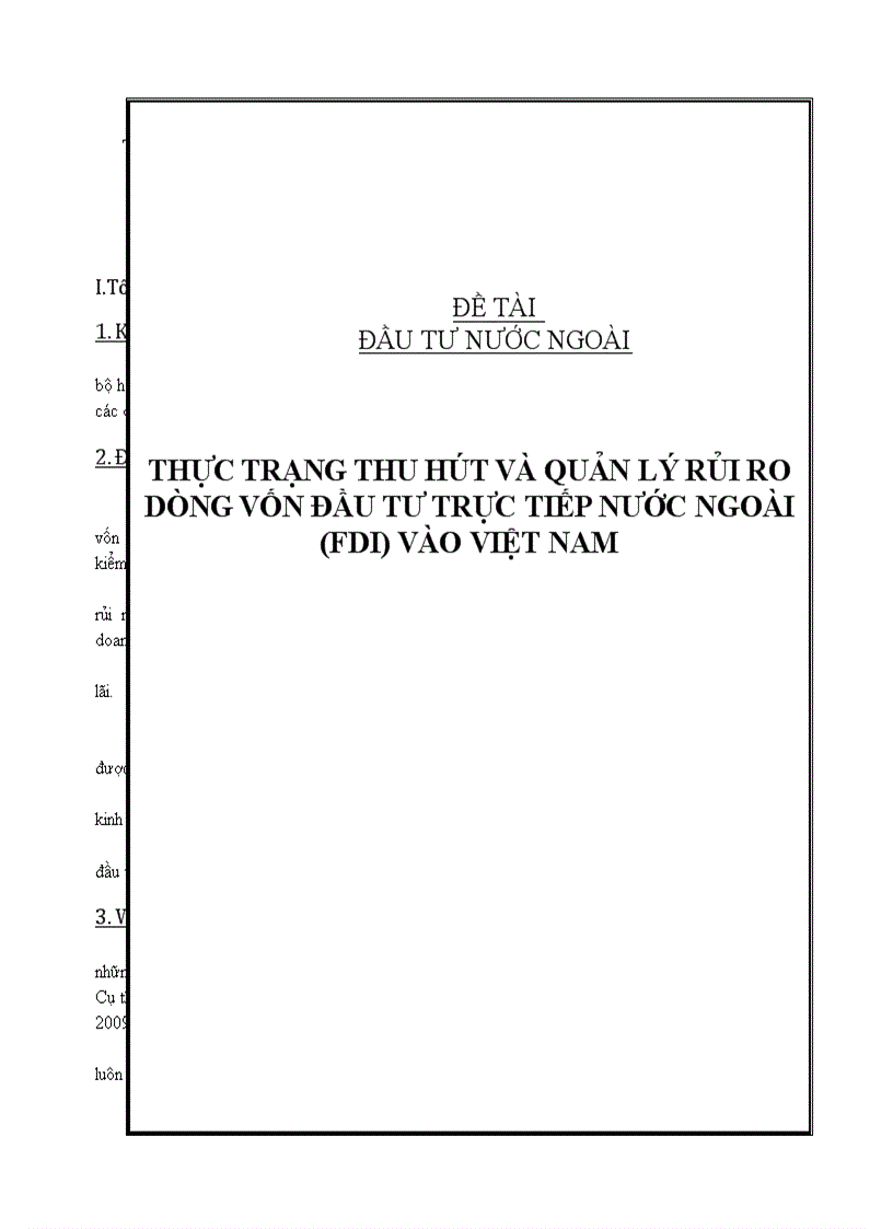 image for page Thực trạng thu hút và quản lý rủi ro dòng vốn đầu tư trực tiếp nước ngoài fdi vào việt nam