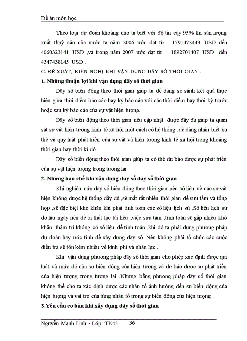image for page Vận dụng phương pháp dãy số thời gian phân tích tình hình xuất khẩu thuỷ sản của Việt Nam giai đoạn 1997 2005 và dự báo cho năm 2006 2007