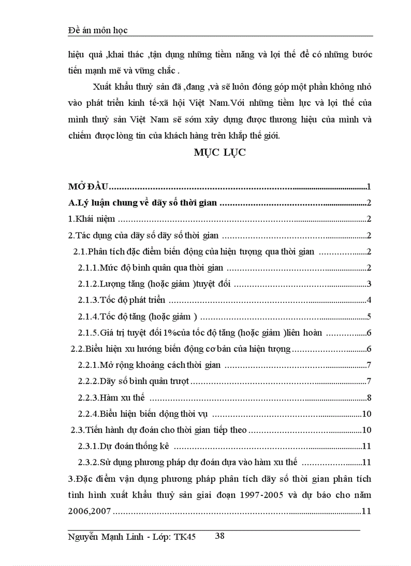 image for page Vận dụng phương pháp dãy số thời gian phân tích tình hình xuất khẩu thuỷ sản của Việt Nam giai đoạn 1997 2005 và dự báo cho năm 2006 2007