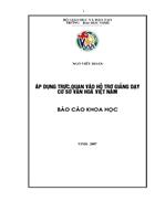 Áp dụng trực quan vào hỗ trợ giảng dạy cơ sở văn hoá việt nam