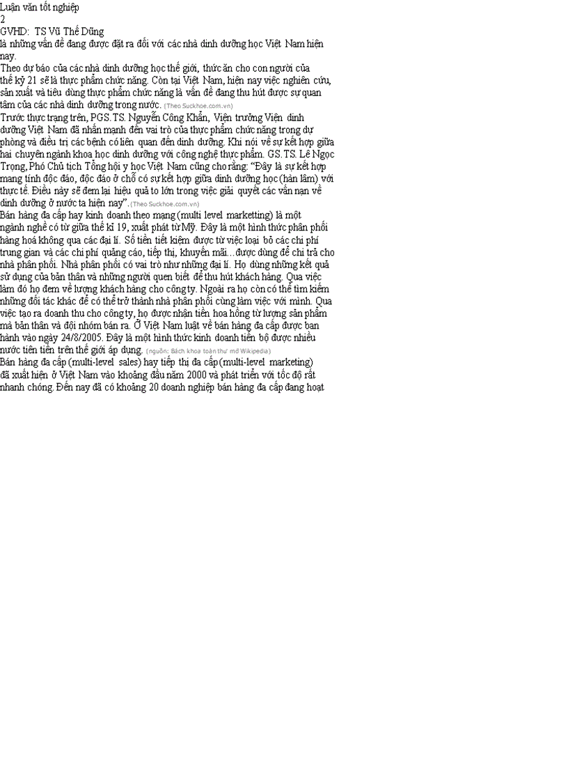 image for page Luận văn khảo sát sự hài lòng của khách hàng đối với dịch vụ bán hàng đa cấp mà điển hình là công ty TNHH Lô Hội