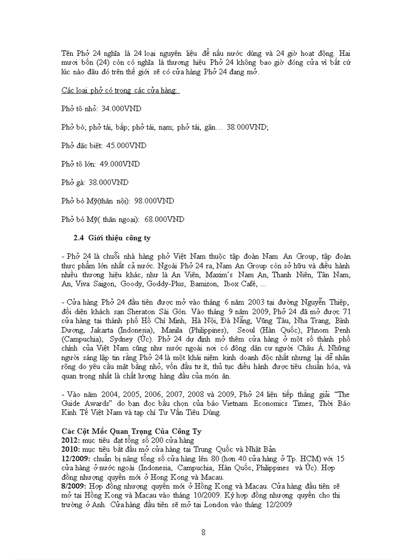 image for page Phở 24 và hình thức nhượng quyền kinh doanh