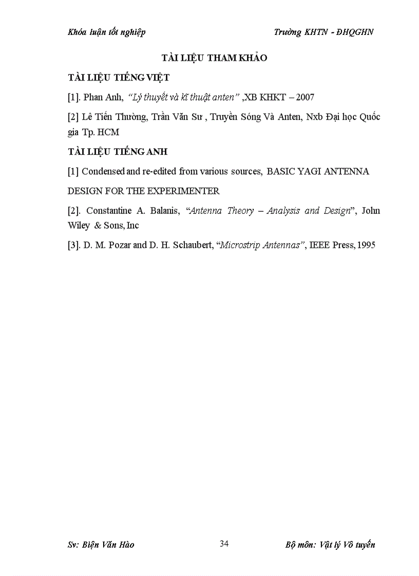 image for page Mô phỏng thiết kế anten yagi hoạt động ở tần số 2 4ghz