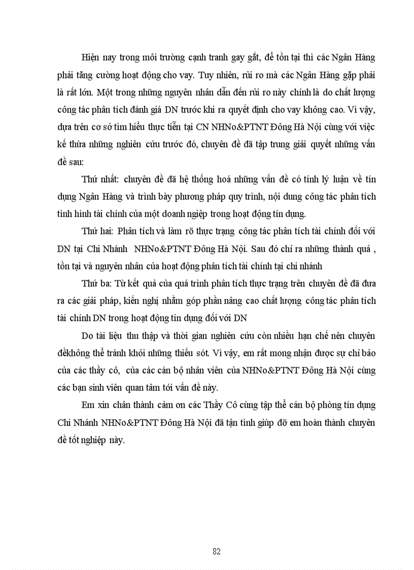 image for page Nâng cao chất lượng công tác phân tích tài chính của DN phục vụ hoạt động tín dụng trung và dài hạn tại chi nhánh NHNo PTNT Đông Hà Nội Thực trạng và giải pháp