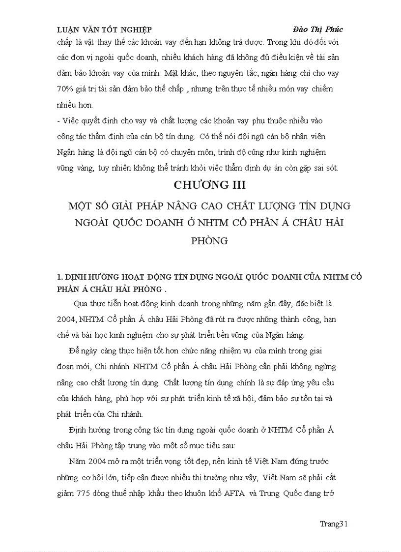 image for page Đề tài Giải pháp nâng cao chất lượng tín dụng đối với thành phần kinh tế ngoài quốc doanh