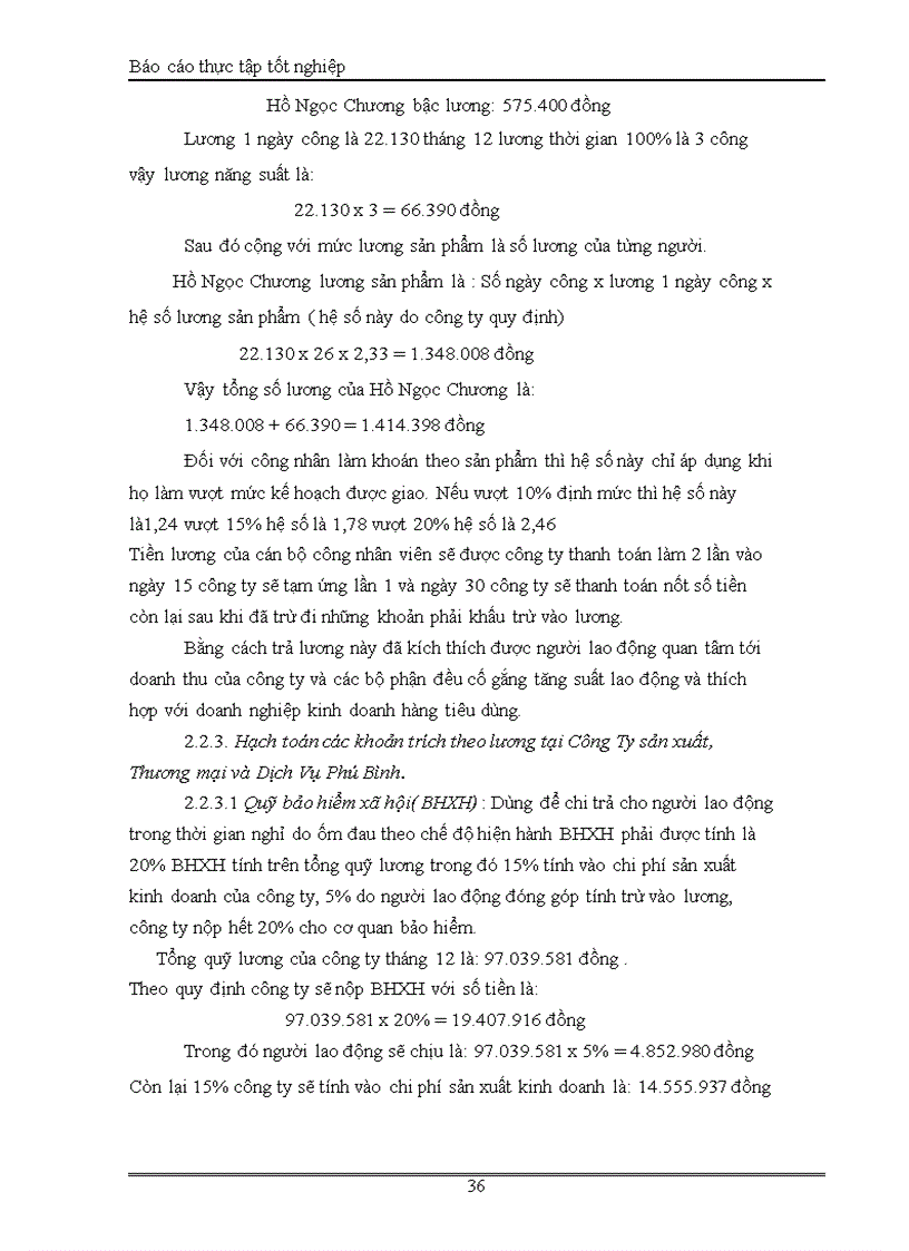 image for page Kế toán tiền lương và các khoản trích theo lương tại Công ty sản xuất Thương Mại và dịch vụ Phú Bình