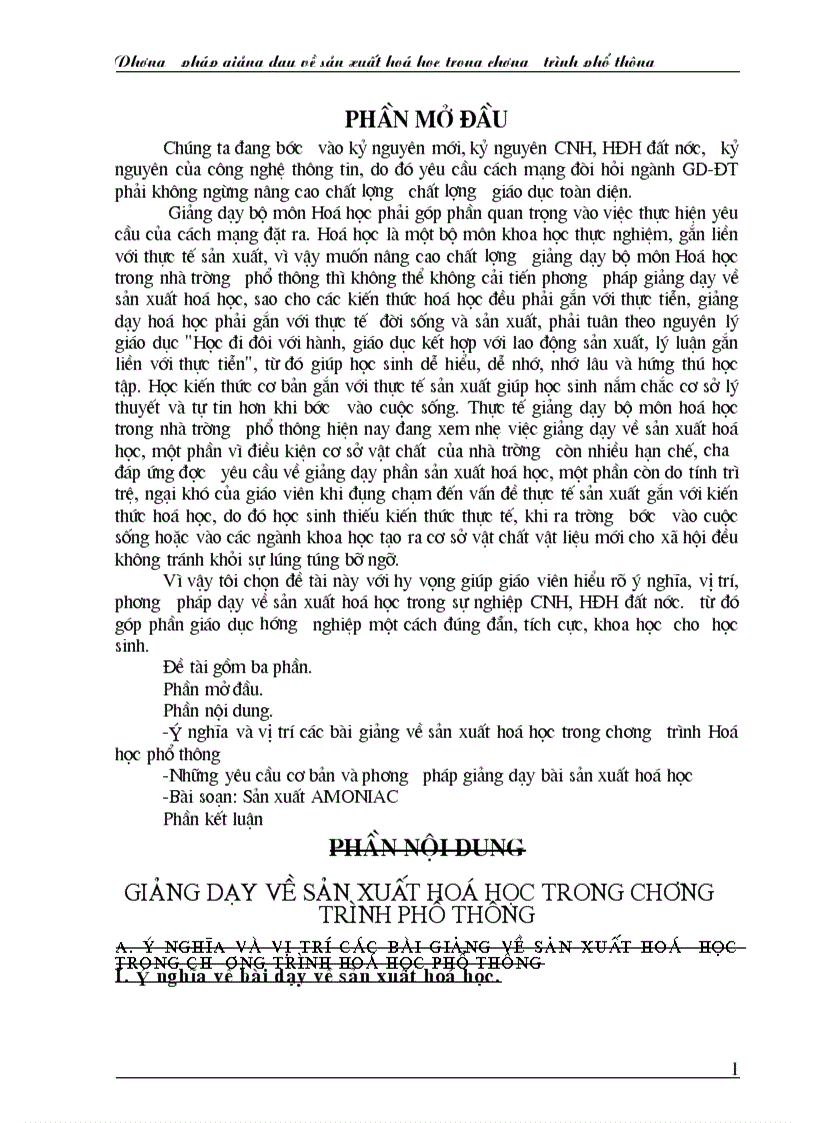 image for page Sáng kiến kinh nghiệm trong dạy học Phương pháp giảng dạy về sản xuất hoá học trong chương trình phổ thông