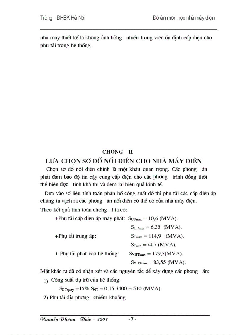 image for page Thiết kế phần điện nhà máy thuỷ điện công suất 228 MW Nguyễn Phương Thảo