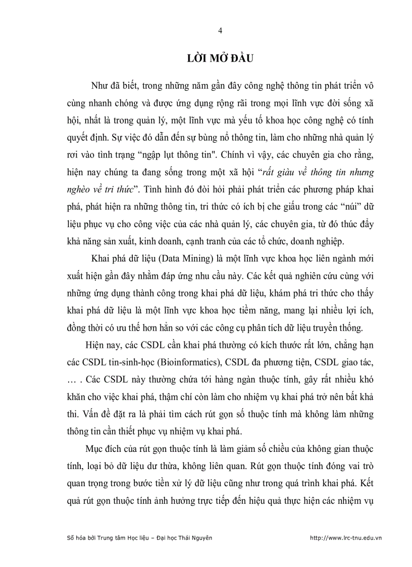image for page Lựa chọn thuộc tính trong Khai Phá Dữ Liệu