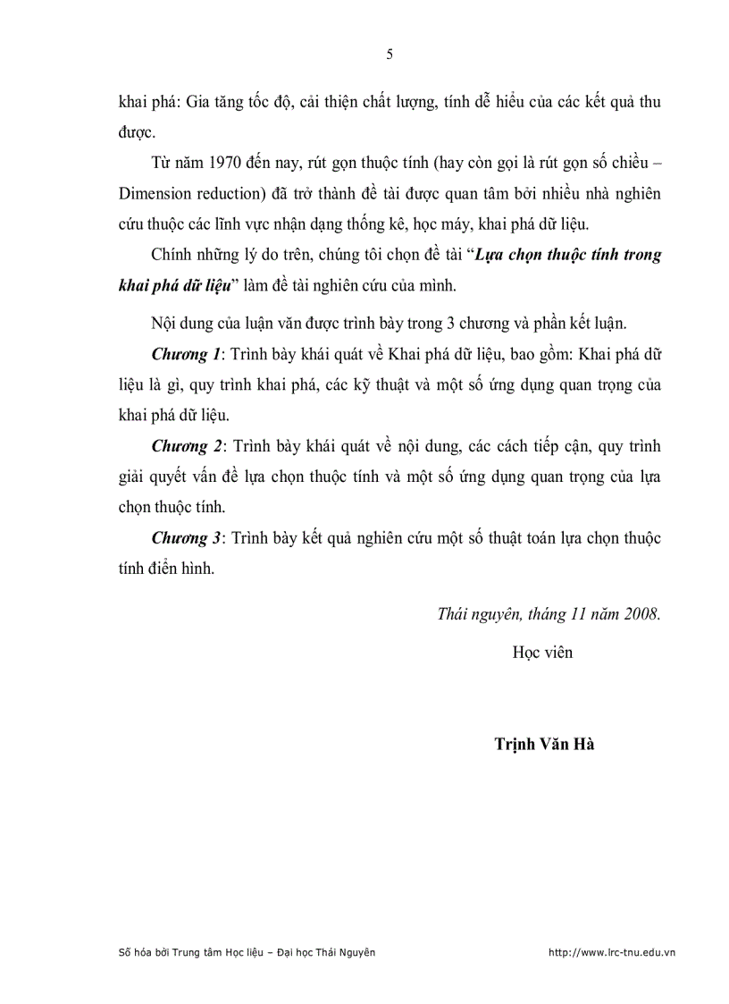 image for page Lựa chọn thuộc tính trong Khai Phá Dữ Liệu