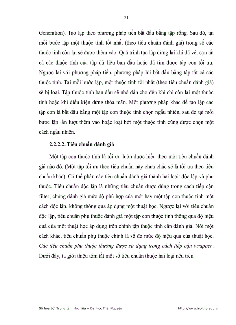 image for page Lựa chọn thuộc tính trong Khai Phá Dữ Liệu