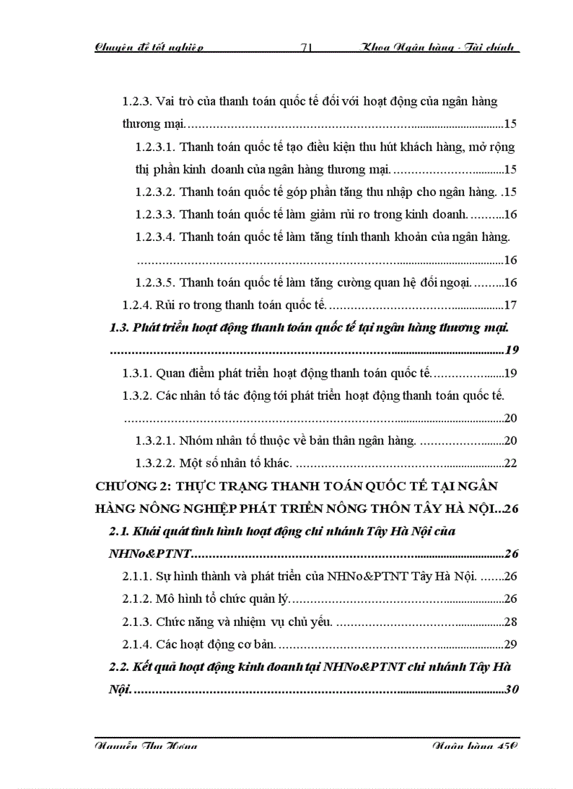 image for page Phát triển hoạt động thanh toán quốc tế tại của Ngân hàng nông nghiệp và phát triển nông thôn Việt Nam chi nhánh Tây Hà Nội