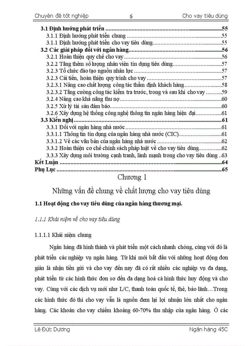 Giải pháp nâng cao chất lượng cho vay tiêu dùng tại ngân hàng thương mại cổ phần Quân Đội chi nhánh Minh Khai