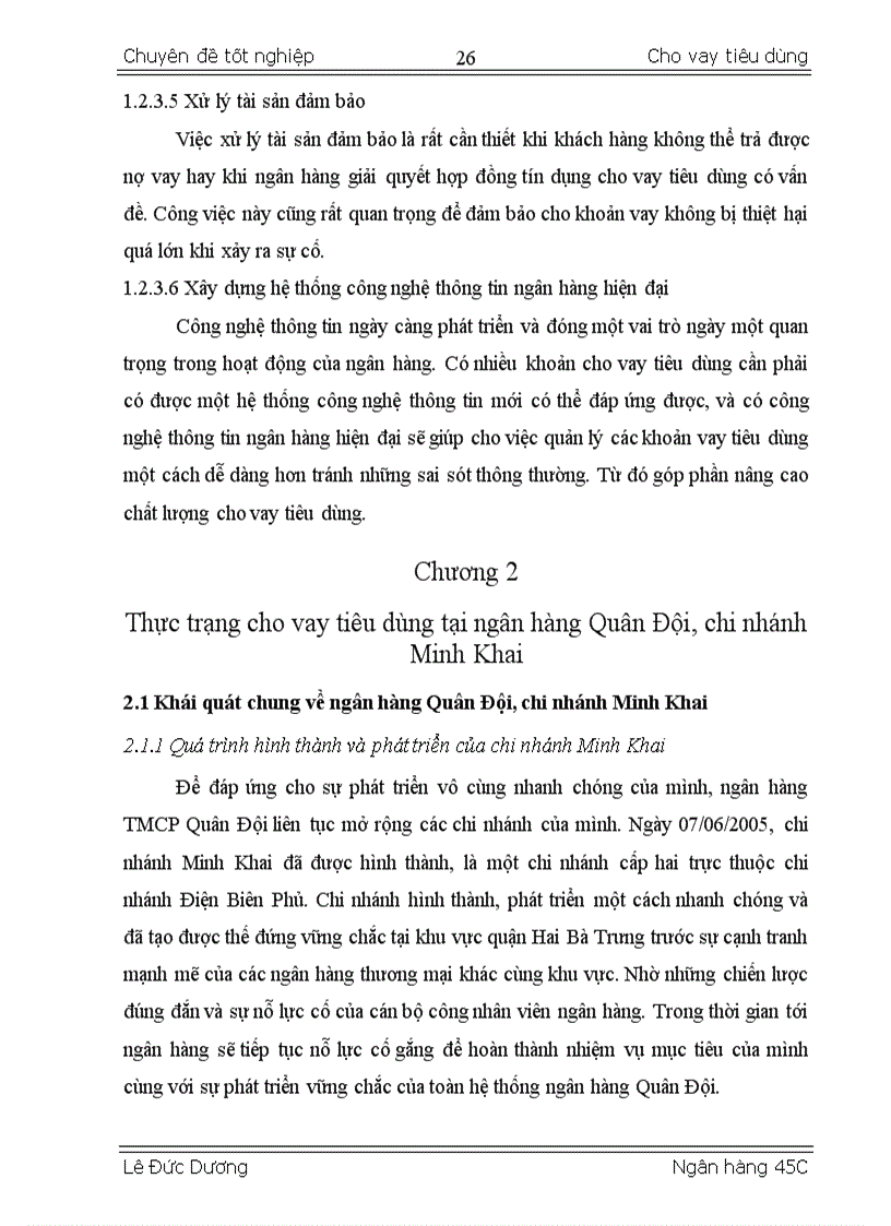 image for page Giải pháp nâng cao chất lượng cho vay tiêu dùng tại ngân hàng thương mại cổ phần Quân Đội chi nhánh Minh Khai
