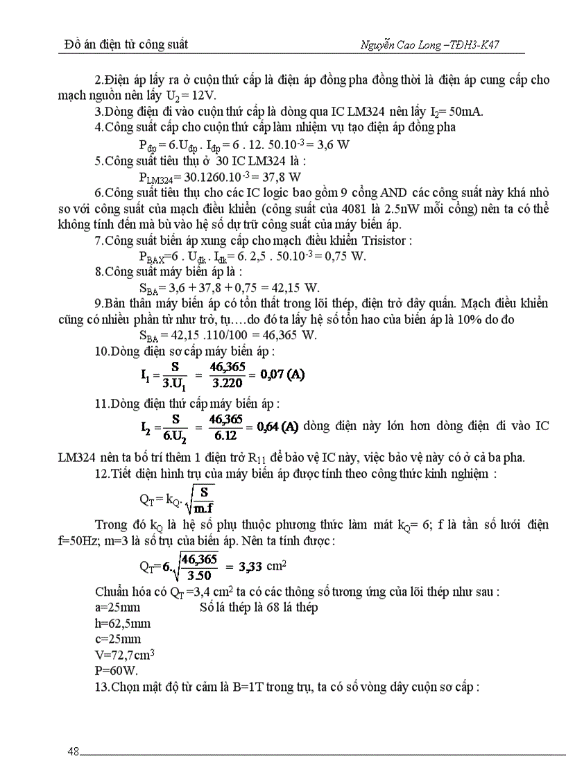 image for page Thiết kế nguồn cấp điện cho động cơ điện một chiều kích từ độc lập có đảo chiều theo nguyên tắc điều khiển chung