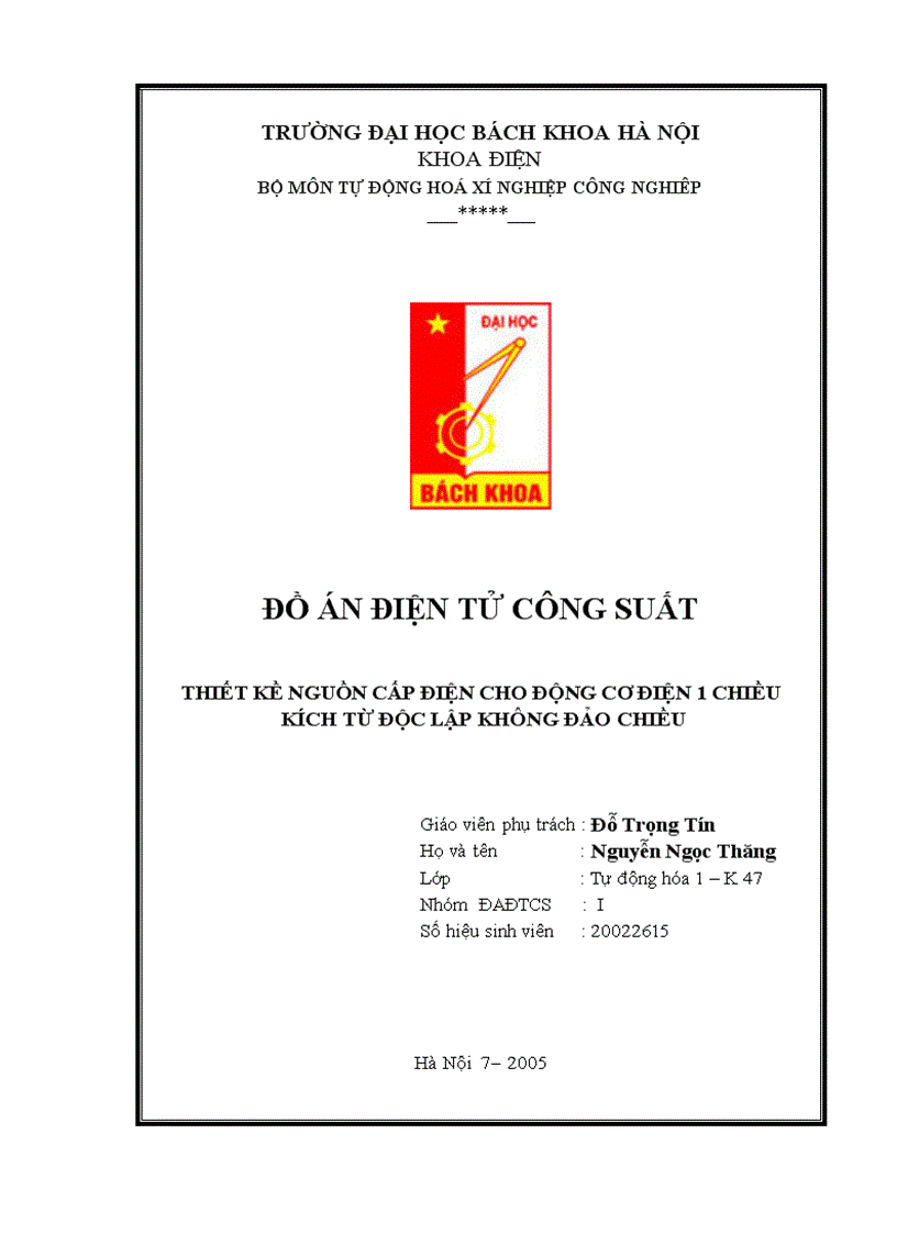 image for page Thiết kế nguồn cấp điện cho động cơ motor KTDL không đảo chiều