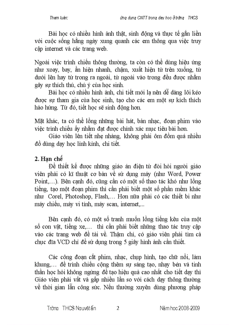 image for page Ứng dụng cntt trong dạy học ở trường thcs