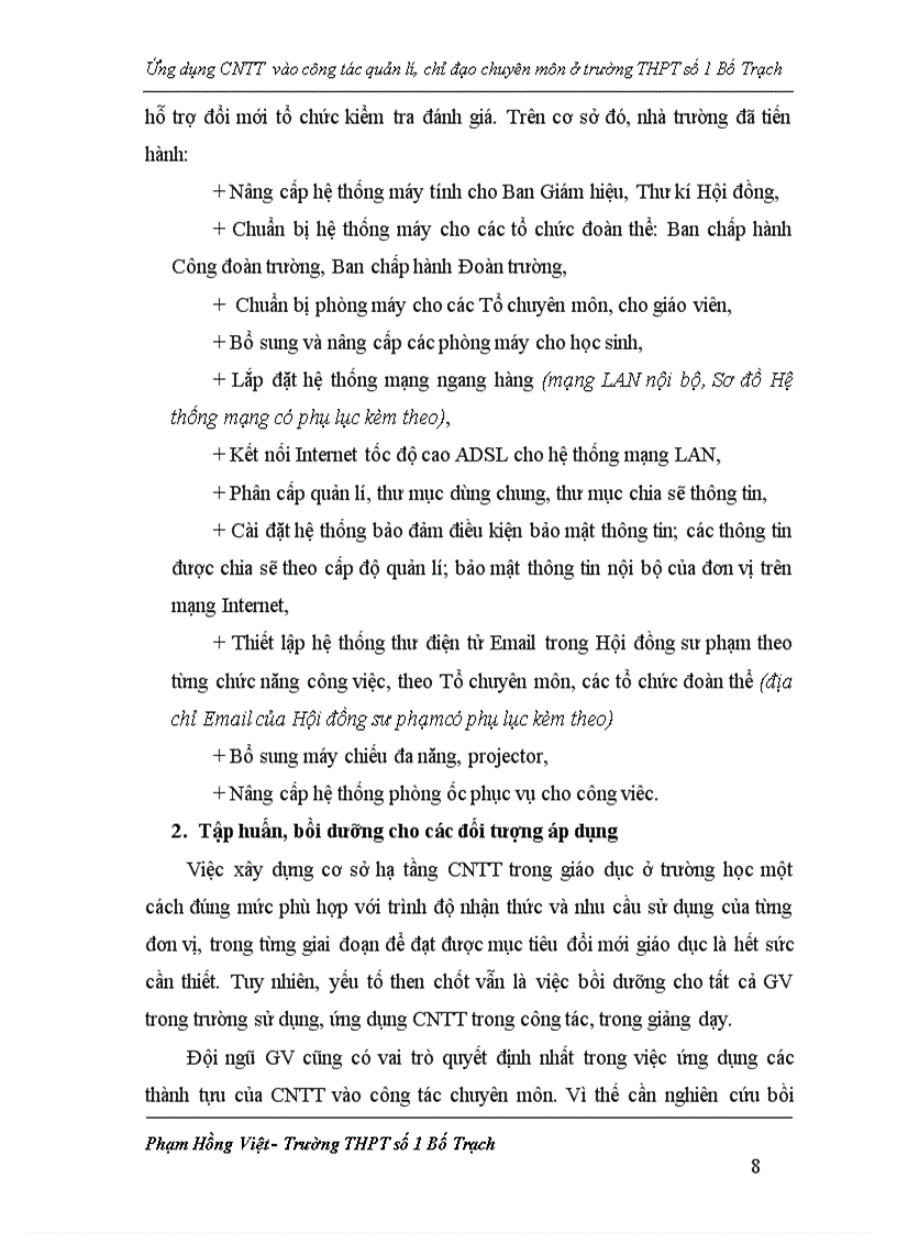 image for page Ứng dụng CNTT vào công tác quản lí chỉ đạo chuyên môn ở trường THPT số 1 Bố Trạch