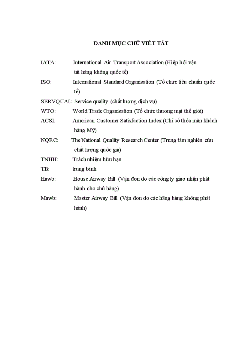 image for page TS073 Đo lường mức độ hài lòng khách hàng về dịch vụ giao nhận hàng không tại Công ty Cổ phần Giao nhận Vận tải và Thương mại Vinalink