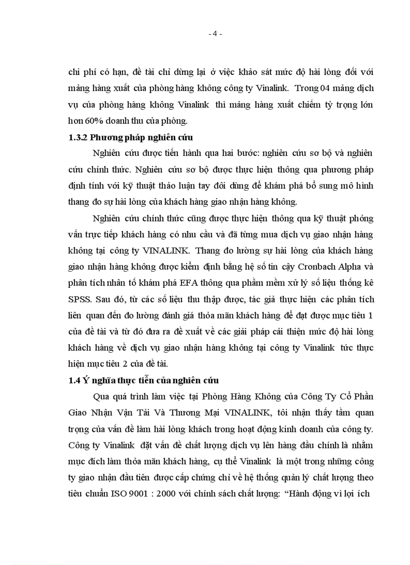 image for page TS073 Đo lường mức độ hài lòng khách hàng về dịch vụ giao nhận hàng không tại Công ty Cổ phần Giao nhận Vận tải và Thương mại Vinalink