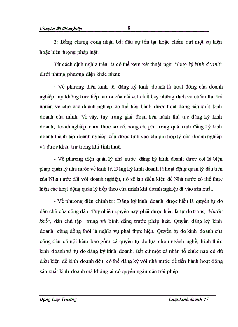 image for page Chế độ pháp lý về đăng ký kinh doanh đối với các loại hình doanh nghiệp theo quy định của Luật doanh nghiệp 2005 Thực tiễn áp dụng trên địa bàn tỉnh Điện Biên